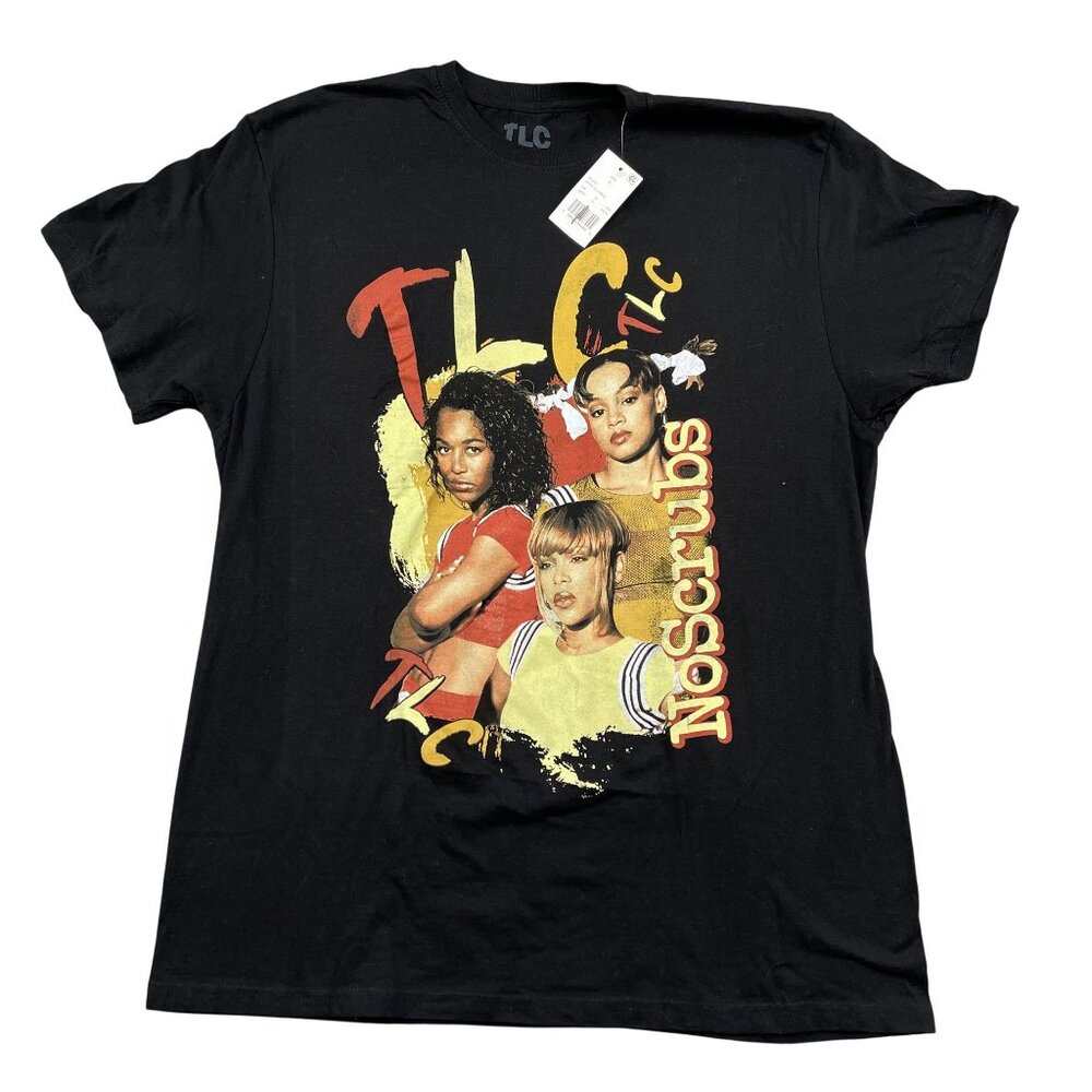 NWT TLC No Scrubs T-Shirt Womens Large Black Tee